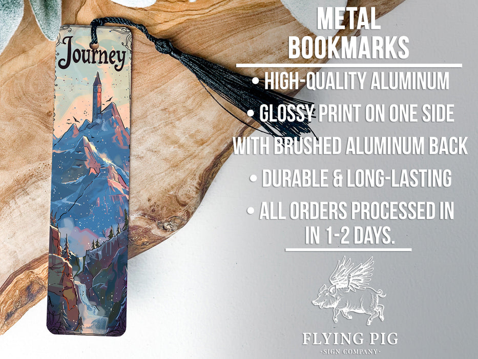 a bookmark with a picture of a castle on it