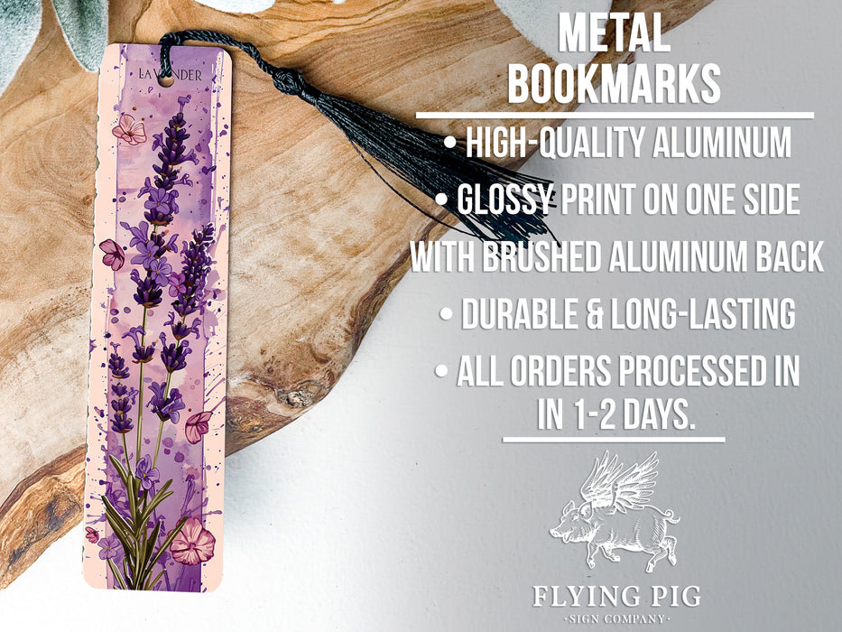 a bookmark with a purple flower design on it