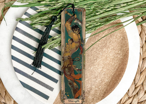 a bookmark with a picture of a man on it