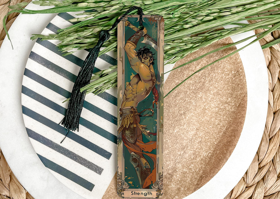 a bookmark with a picture of a man on it