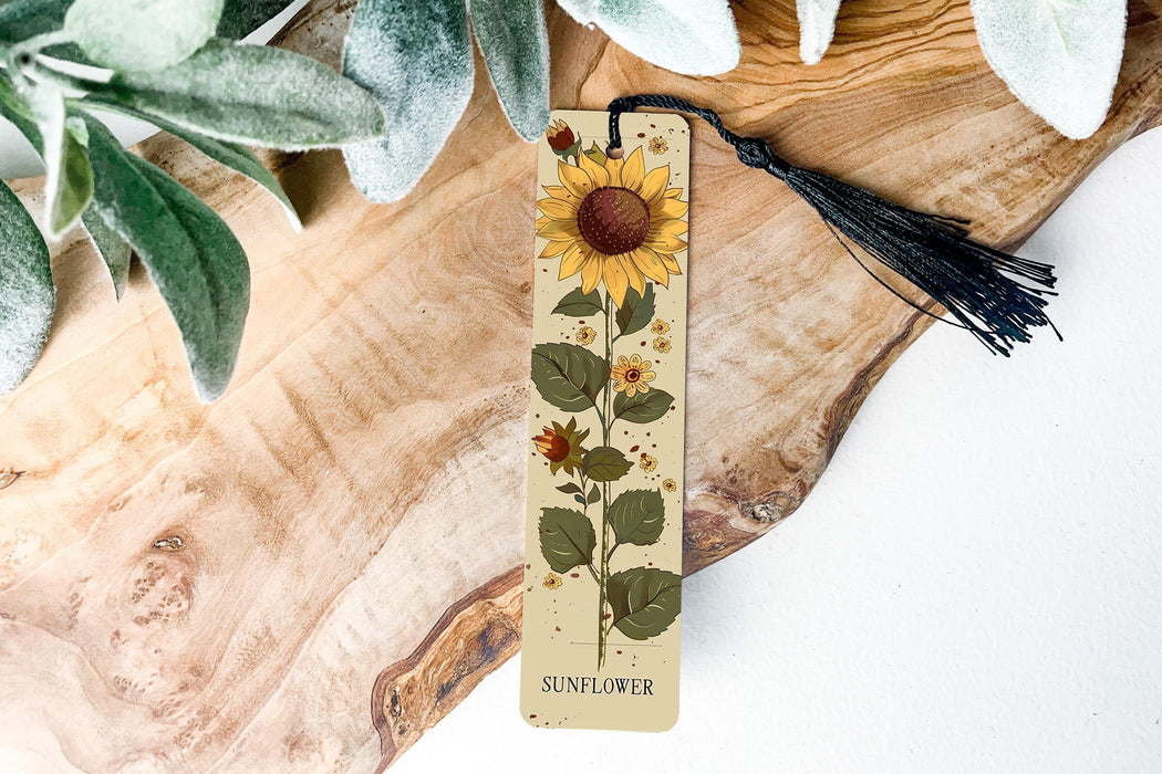 a bookmark with a sunflower design on it