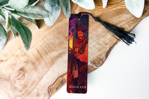 a bookmark with a picture of a man on it