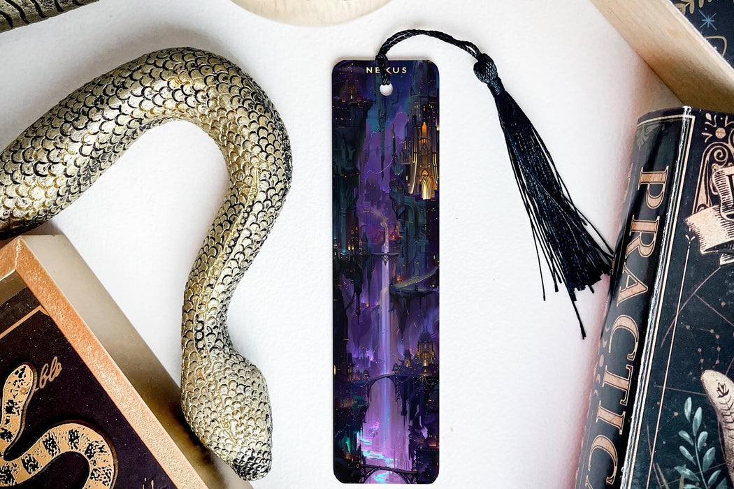a bookmark with an image of a castle on it