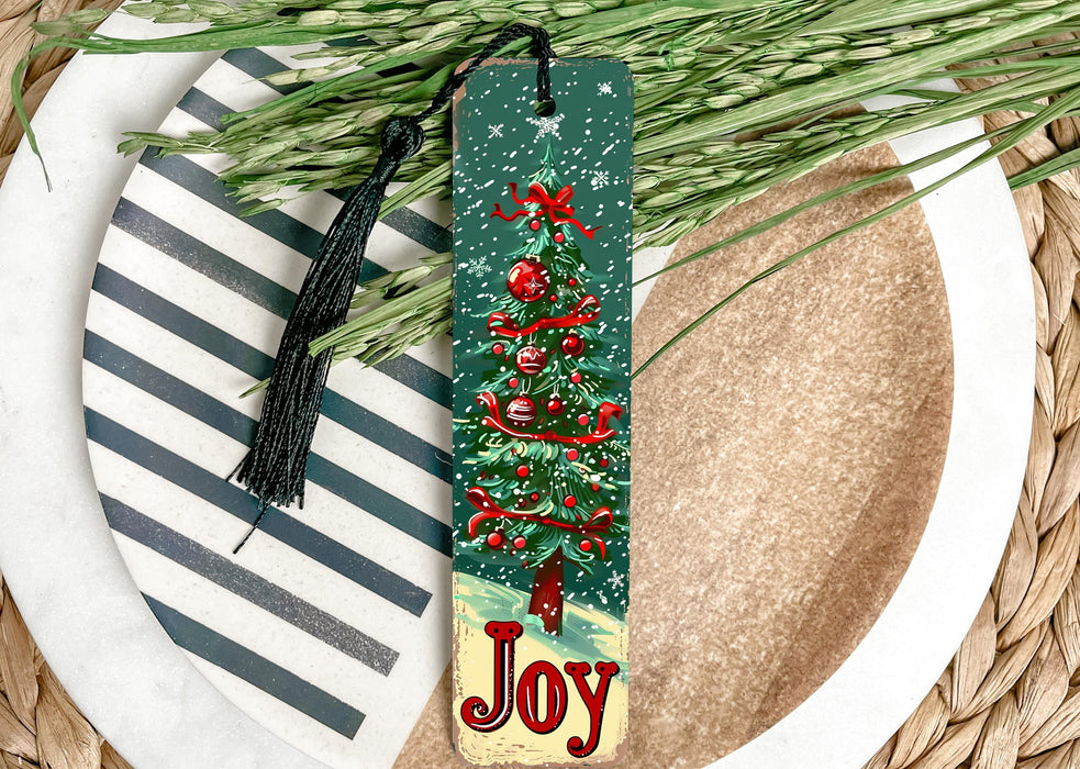 a bookmark with a christmas tree on it