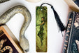 a bookmark with a picture of a man on it