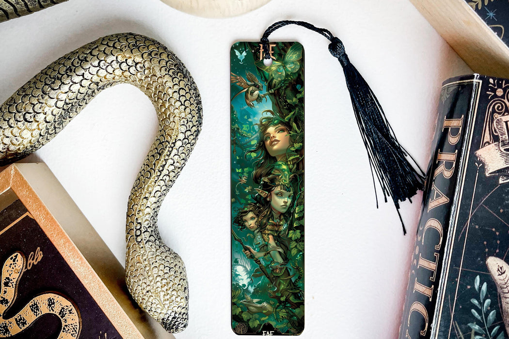a bookmark with an image of a woman surrounded by snakes
