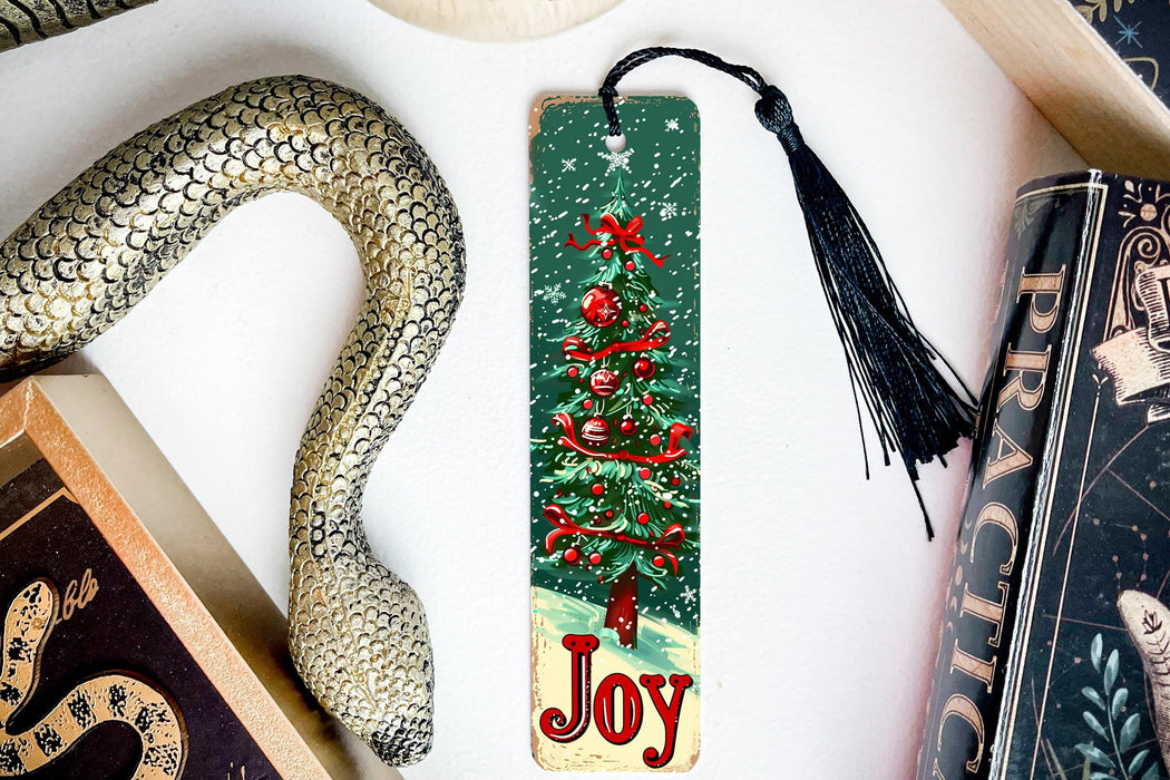 a bookmark with a christmas tree on it