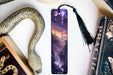 a bookmark with a picture of a city on it