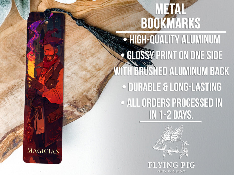 a bookmark with a picture of a man on it