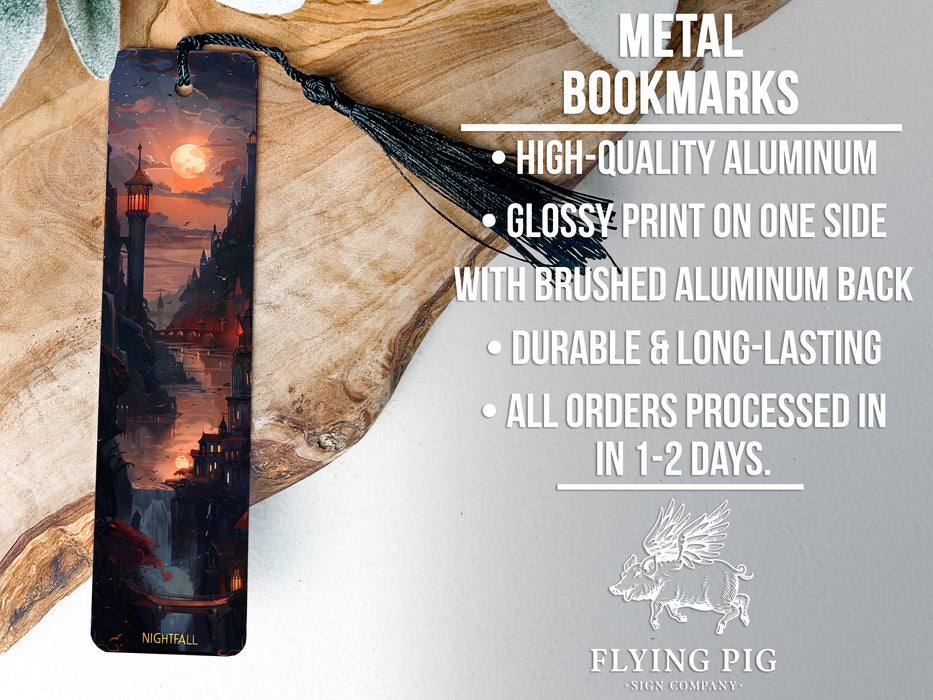 a bookmark with a picture of a city on it