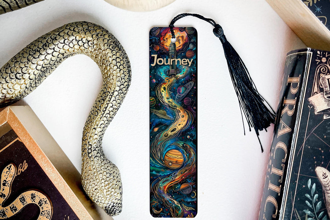 a bookmark with a picture of a snake on it