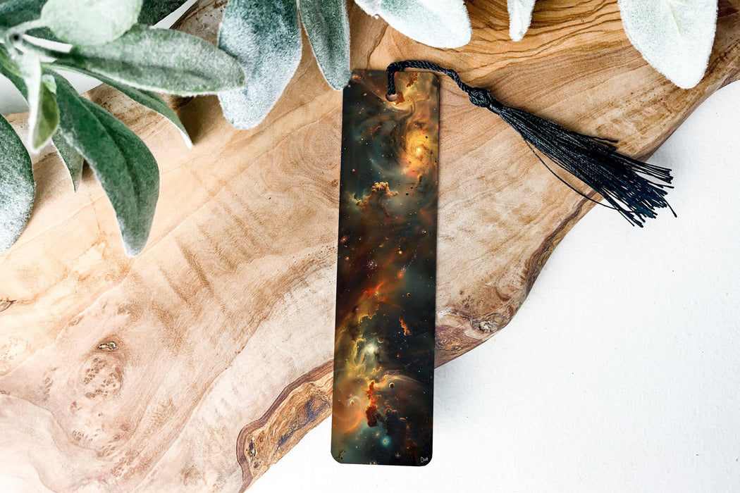 a bookmark with a picture of a star cluster