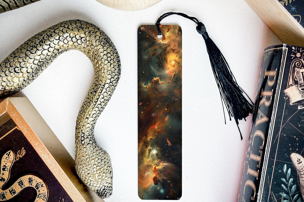 a bookmark with a picture of a star cluster