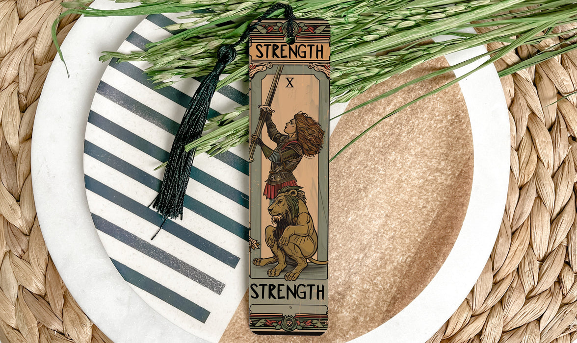 a bookmark with a picture of a lion on it