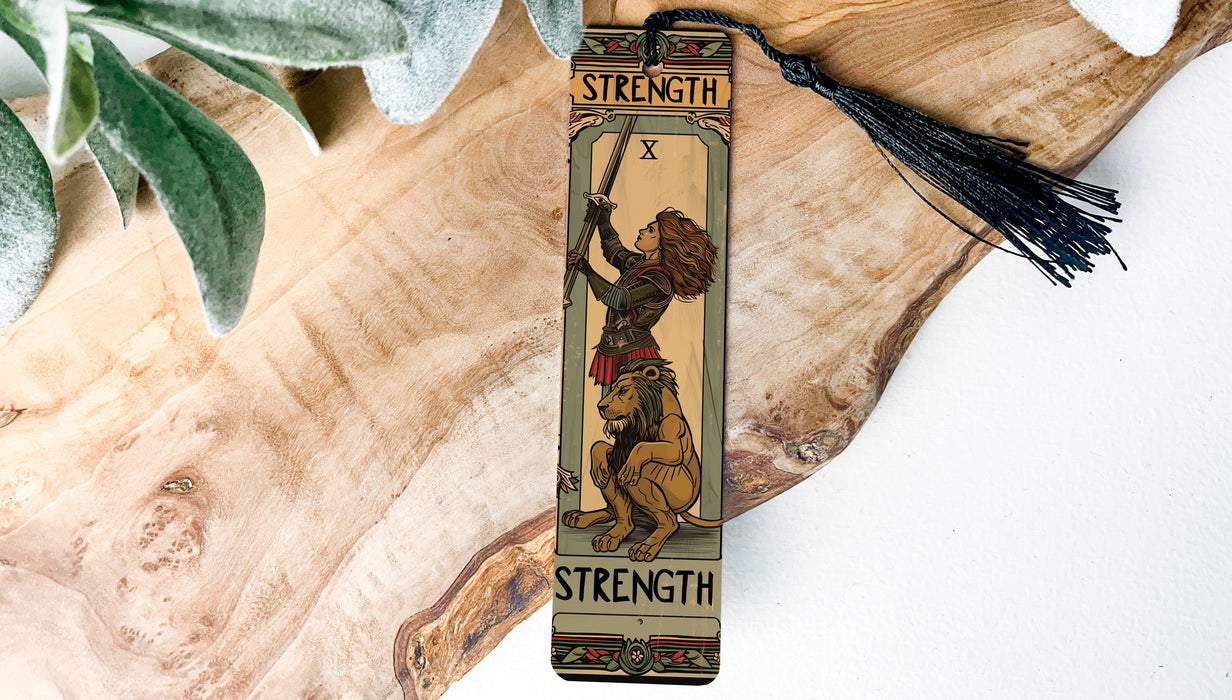 a bookmark with a picture of a lion on it
