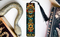 a bookmark with an image of a snake on it