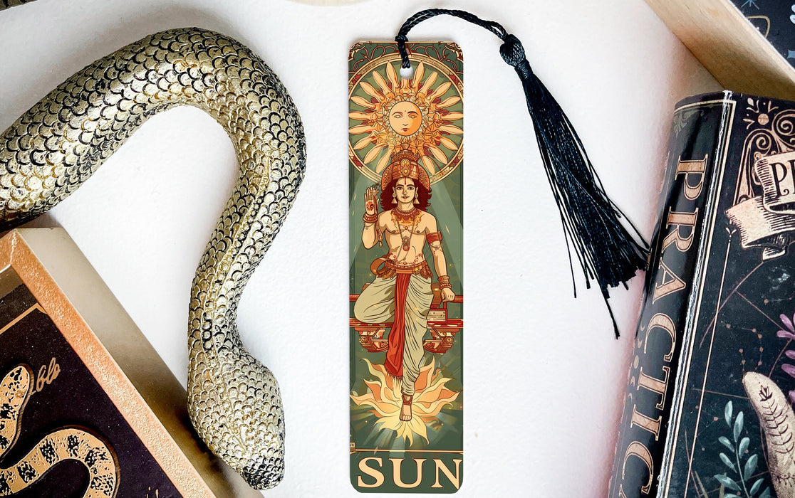 a bookmark with an image of a woman on it