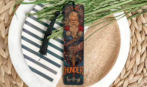 a bookmark with a picture of a wizard on it