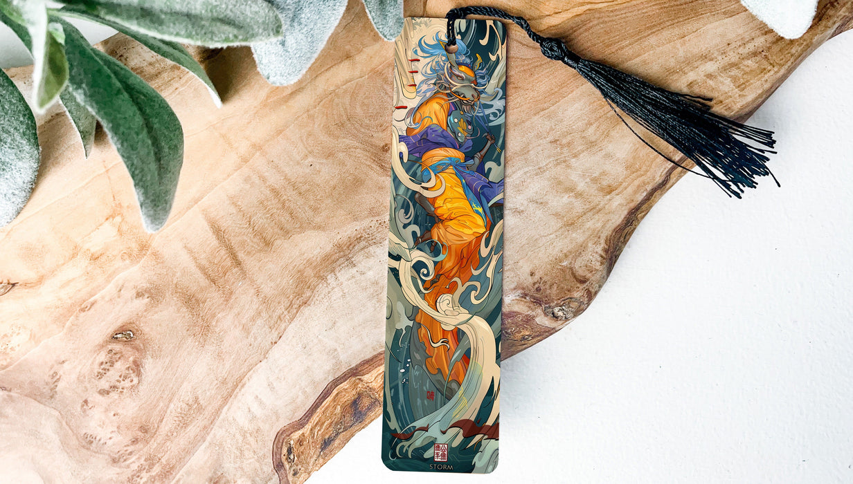 a bookmark with a picture of a dragon on it