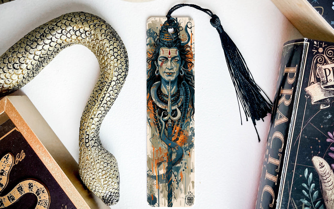 a bookmark with a snake and a snake on it