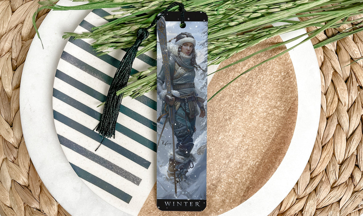 a bookmark with a picture of a woman on it