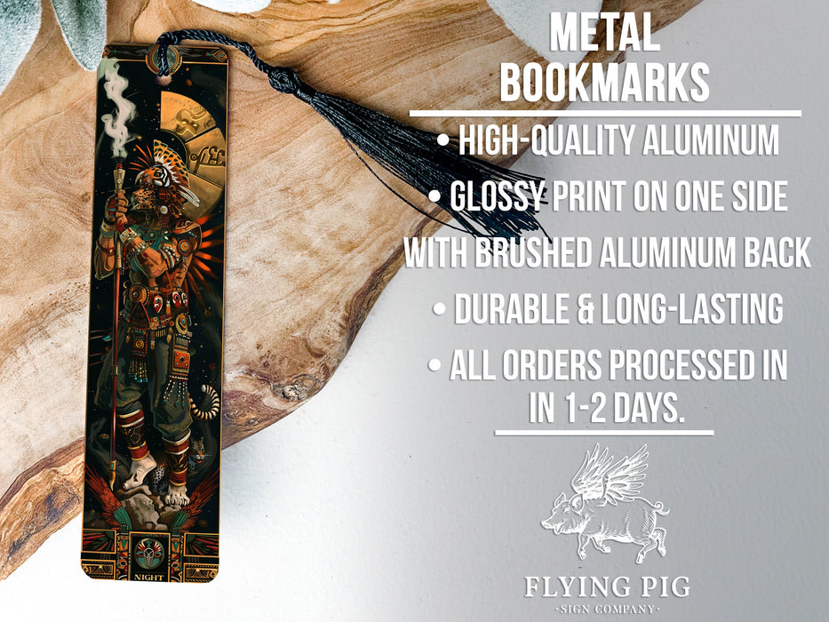a metal bookmark with a picture of a man on it