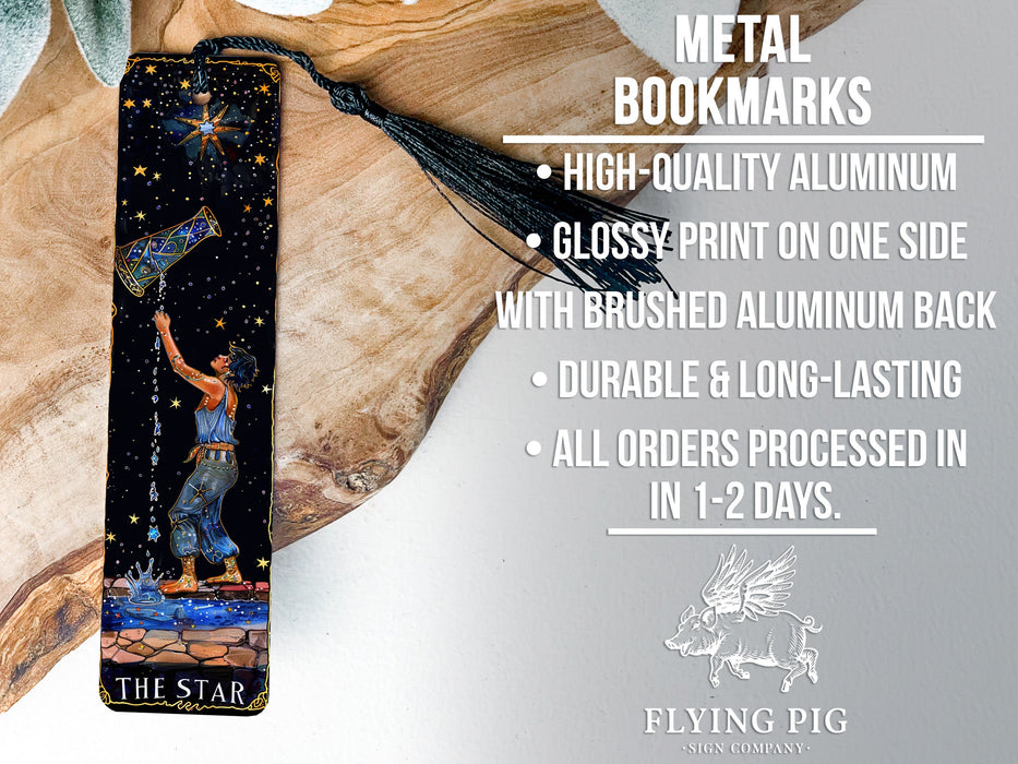 a bookmark with an image of a man holding a star