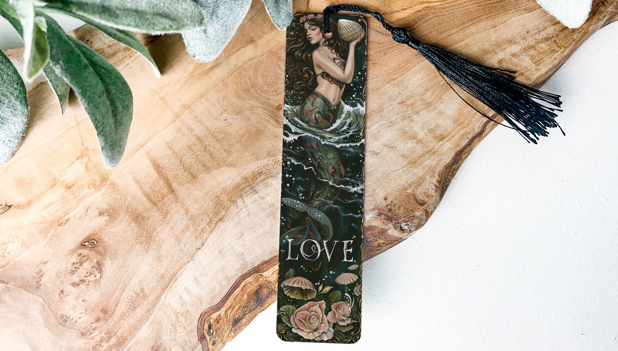 a bookmark with a picture of a woman on it