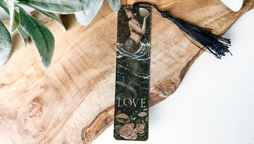 a bookmark with a picture of a woman on it