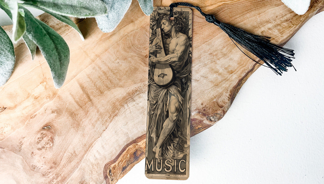 a bookmark with a picture of a man holding a woman