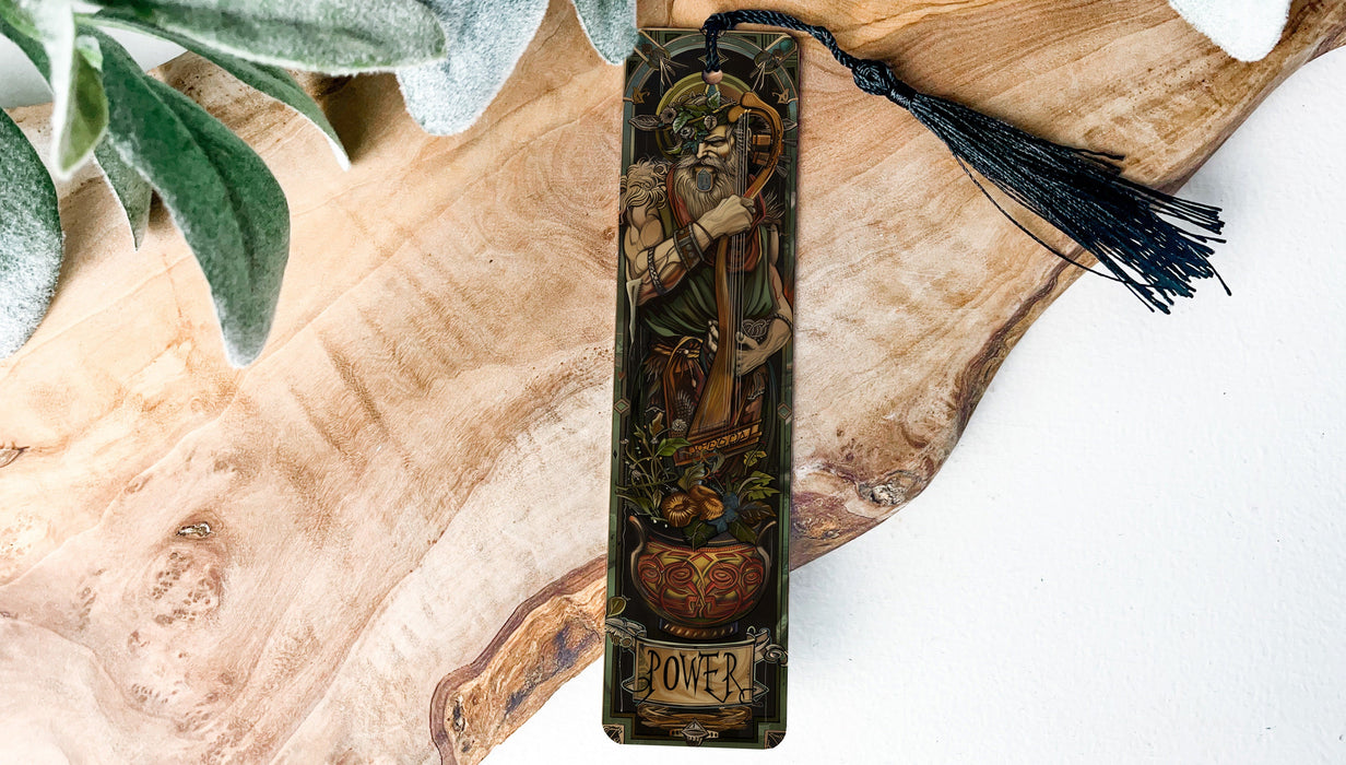 a wooden object with a painting on it
