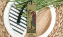 a bookmark with a picture of a woman holding a cup
