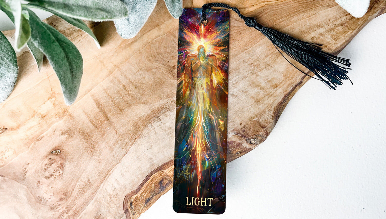 a bookmark with a picture of a person on it