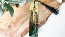 a bookmark with a picture of a castle on it