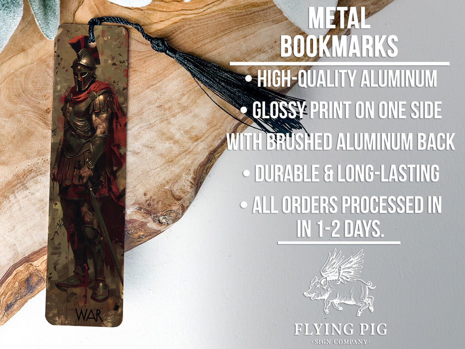 a bookmark with a picture of a knight on it