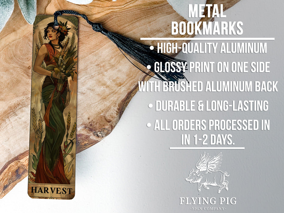 a bookmark with an image of a woman holding a plant