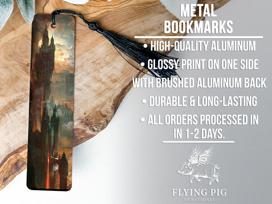 a bookmark with a picture of a castle on it