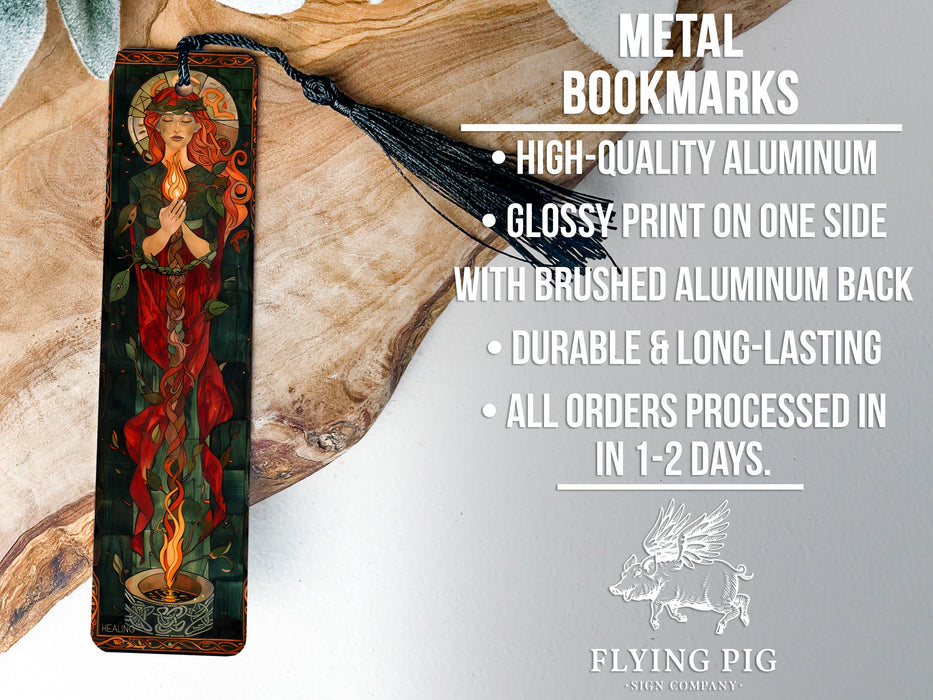 a bookmark with a picture of a woman on it