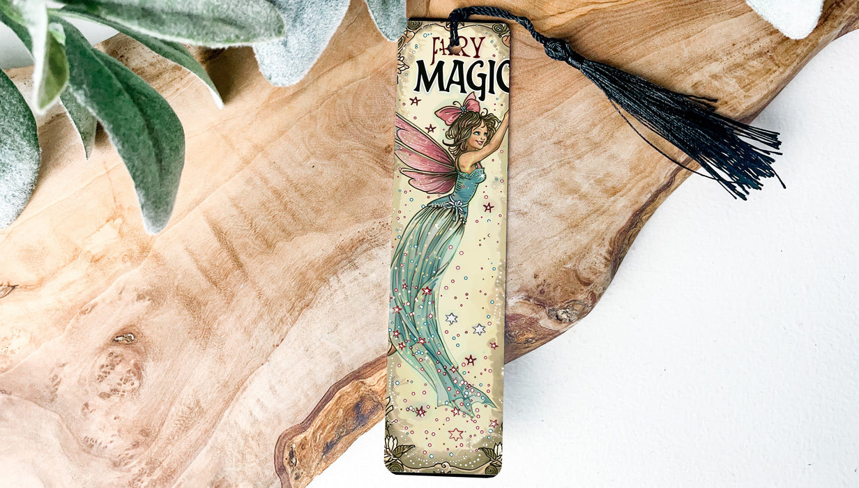 a bookmark with a picture of a fairy on it