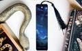 a bookmark with a picture of a night sky