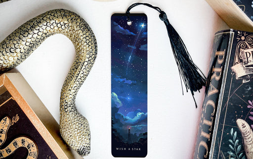 a bookmark with a picture of a night sky