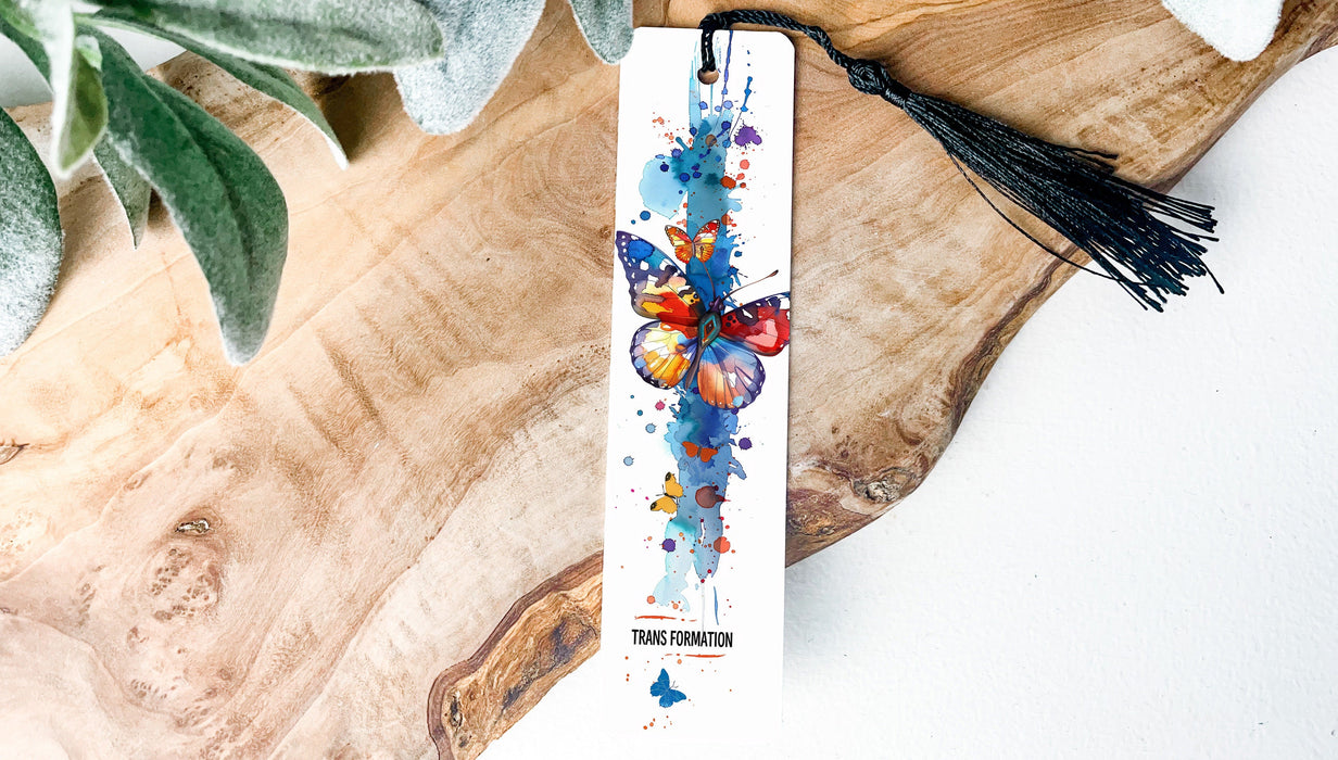 a bookmark with a butterfly design on it