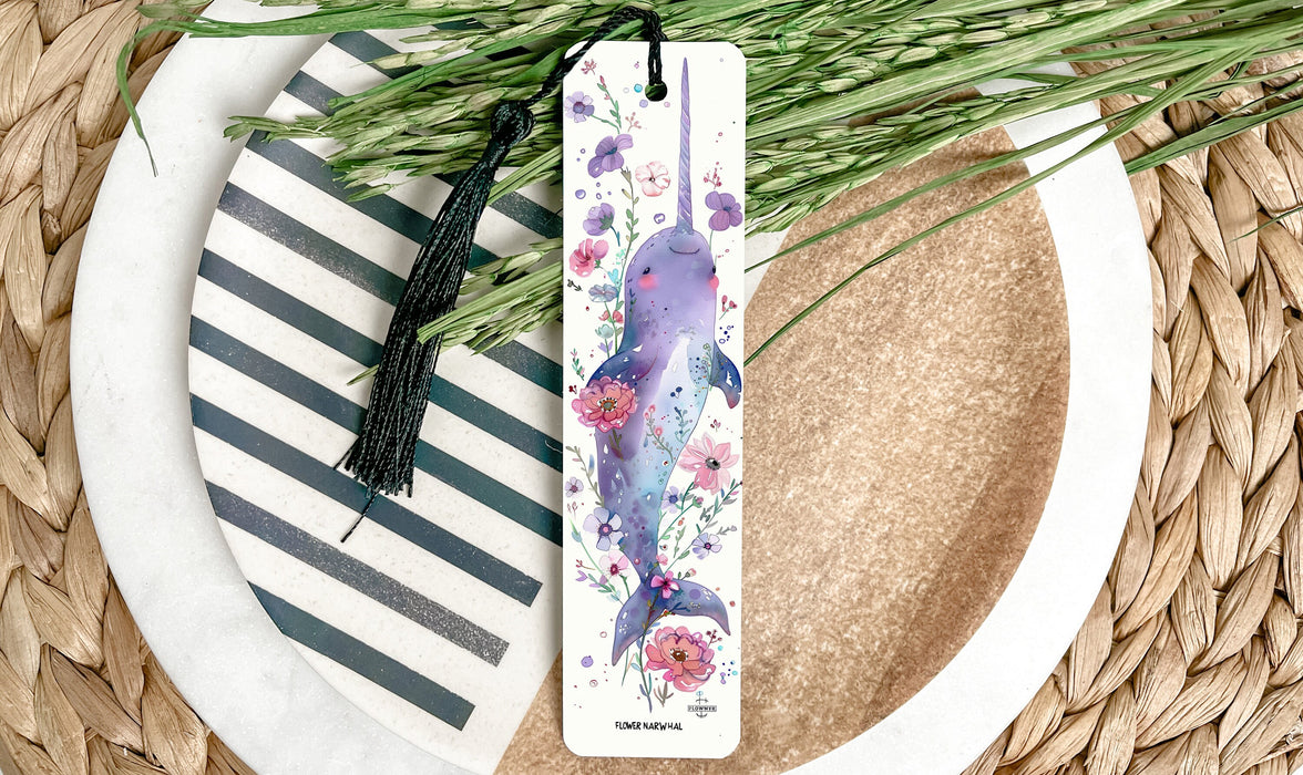 a bookmark sitting on top of a white plate