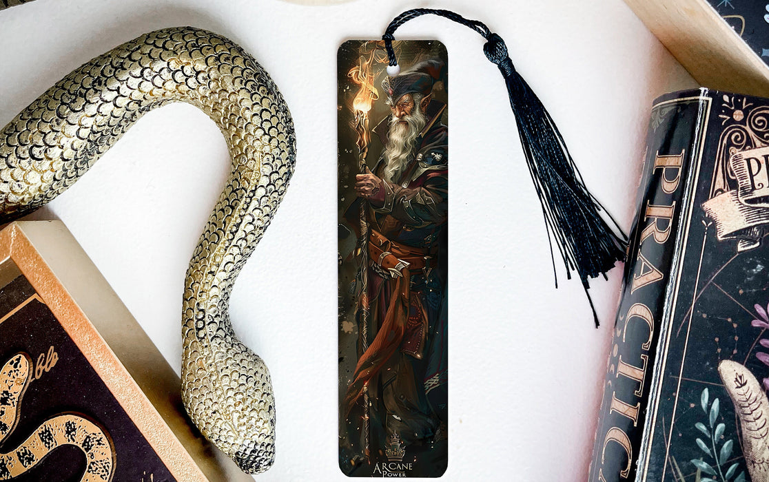 a bookmark with a picture of a woman and a snake on it