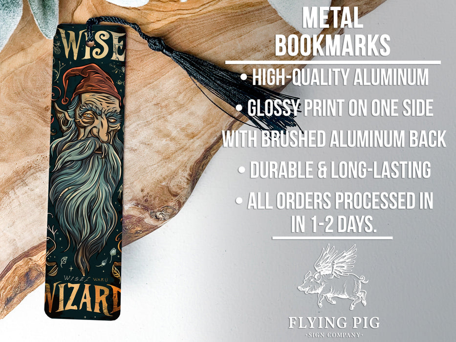 a bookmark with an image of a wizard on it