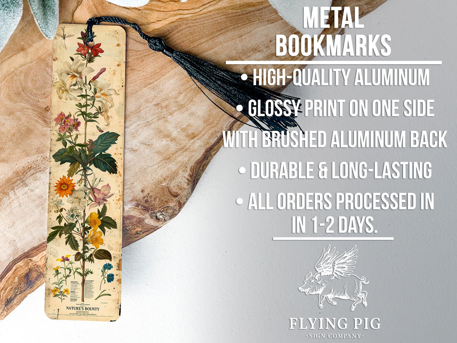 a bookmark with flowers and leaves on it
