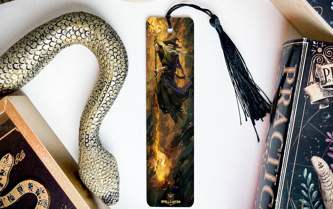 a bookmark with a picture of a woman and a snake on it