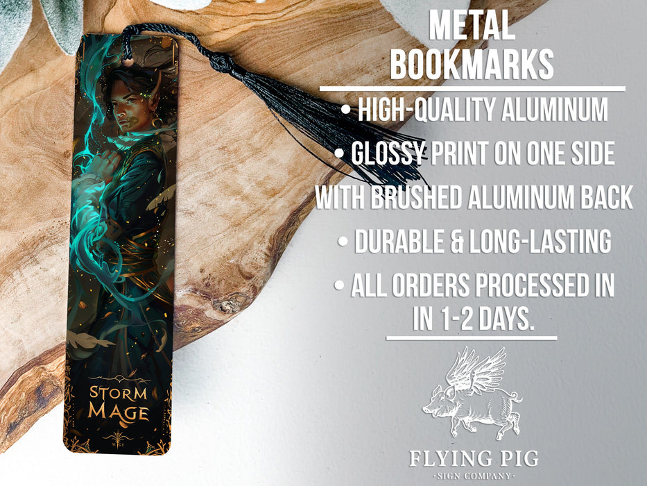 a close up of a bookmark on a table