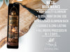 a bottle of alcohol sitting on top of a piece of wood