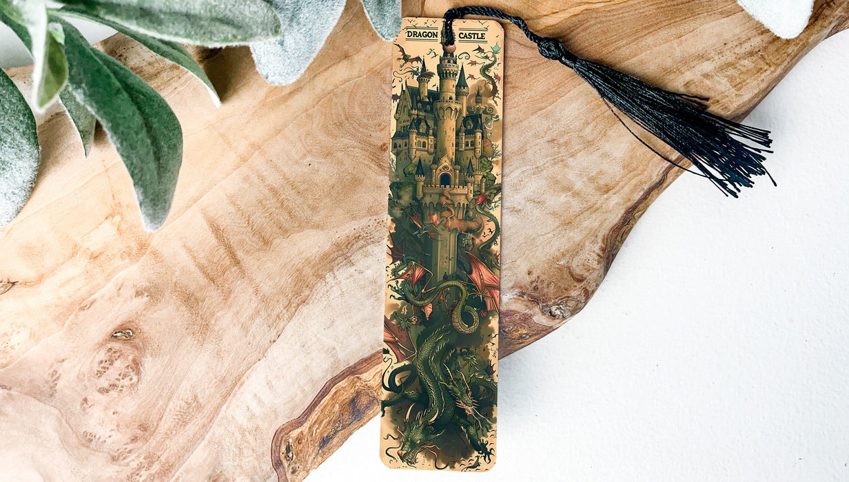a bookmark with a picture of a city on it